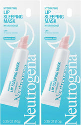 Neutrogena Hydro Boost Hydrating Lip Sleeping Mask with Hyaluronic Acid,Clear Overnight and Daily Moisturizing Treatment for Very Dry Lips,Fragrance Free Squeeze Tube Lip Balm,0.35 oz,(Pack of 2)