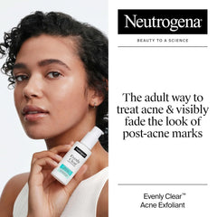Neutrogena Evenly Clear Acne Exfoliant with Salicylic Acid & Mandelic Acid, Multi-Acid Face Exfoliating Treatment Serum Visibly Fade the look of Post-Acne Marks for A Smooth, Even Skin Tone, 1 fl. oz