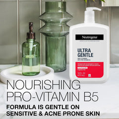 Neutrogena Ultra Gentle Daily Facial Cleanser with Pro-Vitamin B5 for Acne-Prone & Sensitive Skin. Fragrance, Dye, Soap, and Paraben-Free, Hypoallergenic Face Wash, 16 fl. oz