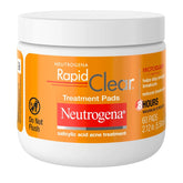 Neutrogena Rapid Clear Acne Treatment Pads with Salicylic Acid Facial Cleanser for Face Cleansing and Oil Removal, Helps Fight Pimples, 60 Count, Resealable Jar