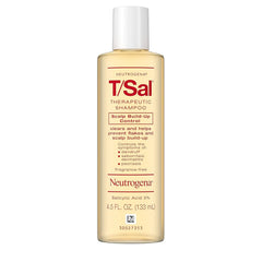 Neutrogena T/Sal Therapeutic Dandruff Shampoo,Scalp Build-Up Control,3% Salicylic Acid,Psoriasis Treatment,Seborrheic Dermatitis Shampoo,Clears Flakes,Fragrance Free,4.5 fl oz,(Pack of 4)