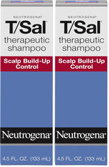 Neutrogena T/Sal Therapeutic Dandruff Shampoo, Scalp Build-Up Control, 3% Salicylic Acid,Psoriasis Treatment, Seborrheic Dermatitis Shampoo, Clears Flakes, Fragrance Free, 4.5 fl oz (Pack of 2)