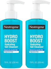 Neutrogena Hydro Boost Face Wash,Fragrance Free,Hydrating Facial Cleanser with Hyaluronic Acid,Daily Foaming Face Wash & Makeup Remover,Hypoallergenic Gel Cleanser,7.8 fl. oz,(Pack of 2)