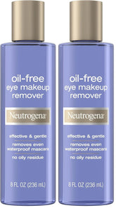 Neutrogena Gentle Oil-Free Eye Makeup Remover & Cleanser for Sensitive Eyes, Dissolves Waterproof Mascara, Dermatologist & Ophthalmologist Tested, 8 fl. oz (Pack of 2)