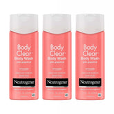 Neutrogena Body Clear Acne Body Wash Pink Grapefruit - Salicylic Acid Formula for Breakout Treatment, Exfoliating Cleanser for Clear Skin, 8.5 fl. oz. Bottle, 3-Pack