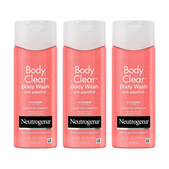 Neutrogena Body Clear Acne Body Wash Pink Grapefruit - Salicylic Acid Formula for Breakout Treatment, Exfoliating Cleanser for Clear Skin, 8.5 fl. oz. Bottle, 3-Pack