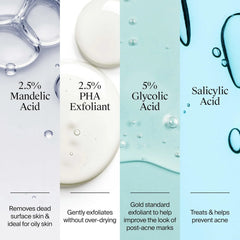 Neutrogena Evenly Clear Acne Exfoliant with Salicylic Acid & Mandelic Acid, Multi-Acid Face Exfoliating Treatment Serum Visibly Fade the look of Post-Acne Marks for A Smooth, Even Skin Tone, 1 fl. oz