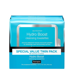 Neutrogena Neutrogena Hydroboost Facial Cleansing & Makeup Remover Wipes With Hyaluronic Acid, Twin Pack, 25 Ct, 25 count (Pack of 4)