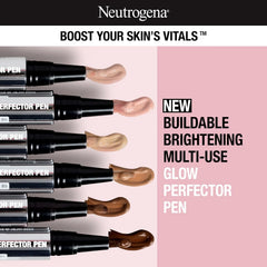 Neutrogena Healthy Skin Glow Perfector Concealer Pen, Lightweight Liquid Makeup for Face with Pro-Vitamin B5 & Vitamin E for a Radiant Finish, Fair, 0.1 oz