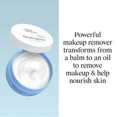 Neutrogena Makeup Remover Melting Balm with Vitamin E, Nourishing and Gentle on Skin, Works on Lips, Face, and Eyes, Solid to Oil for Quick Removal, Fragrance-Free, Travel-Friendly, 2 oz