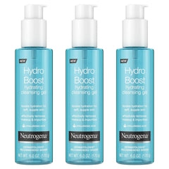 Neutrogena Hydro Boost Lightweight Hydrating Facial Cleansing Gel, Gentle Face Wash & Makeup Remover with Hyaluronic Acid, Hypoallergenic & Non Comedogenic, 6 oz, Pack of 3