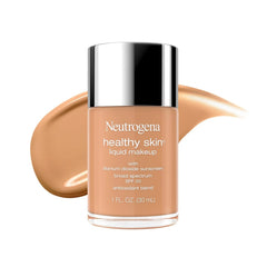Neutrogena Healthy Skin Liquid Foundation Makeup with Broad Spectrum SPF 20 Sunscreen, Lightweight, Medium Coverage Makeup with Sunscreen and Pro-Vitamin B5, Natural Beige 370W, 1 fl. oz