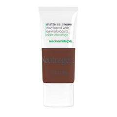 Neutrogena Clear Coverage Flawless Matte CC Cream, Full-Coverage Color Correcting Cream Face Makeup with Niacinamide (b3), Hypoallergenic, Oil Free & Fragrance Free, Sienna, 1 oz