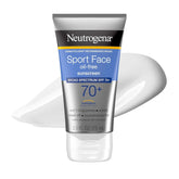 Neutrogena, Sport Face Sunscreen SPF 70+, Oil-Free, Sweat and Water-Resistant, Broad-Spectrum UVA/UVB, 2.5 Fl Oz