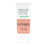 Neutrogena Clear Coverage Flawless Matte CC Cream, Full-Coverage Color Correcting Cream Face Makeup with Niacinamide (b3), Hypoallergenic, Oil Free &-Fragrance Free, Apricot, 1 oz
