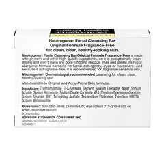 Neutrogena Original Fragrance-Free Facial Cleansing Bar with Glycerin, Pure & Transparent Gentle Face Wash Bar Soap, Free of Harsh Detergents, Dyes & Hardeners, 3.5 oz (Pack of 3)