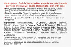 Neutrogena Facial Cleansing Bar for Acne-Prone Skin, Gentle Non-Medicated Daily Cleanser, Non-Comedogenic Transparent Soap with Glycerin, No Dyes or Detergents, 3.5 oz (Pack of 3)