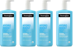 Neutrogena Hydro Boost Body Gel Cream,Hydrating Body Lotion with Hyaluronic Acid for Sensitive Skin,Fragrance-Free Hyaluronic Acid Moisturizer,16 oz,(Pack of 4)