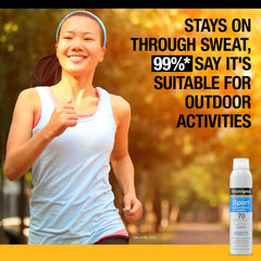 Neutrogena Sport Active Defense SPF 70 Sunscreen Spray, Sweat & Water Resistant Spray Sunscreen with Broad Spectrum Protection for Sunburn Prevention, Oxybenzone-Free, Twin Pack, 5 oz, 2 Pack