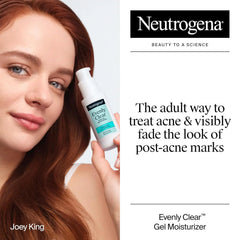 Neutrogena Evenly Clear Acne Gel Moisturizer with Salicylic Acid & N-Acetyl Glucosamine, Lightweight Non-Greasy Face Moisturizer Helps Treat Breakouts & Visibly Fade the look of Post-Acne, 1.7 fl. oz