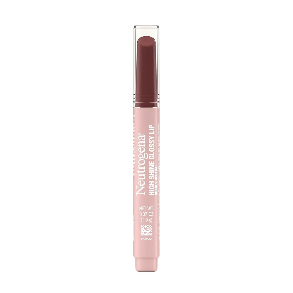 High Shine Glossy Lip, Nourishing Lip Gloss with Maracuja Oil, Antioxidant Vitamin E & Vitamins, Non-Retractable, Buildable Pigmented Color, Nearly Neutral, 0.07 oz