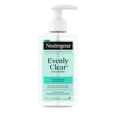 Neutrogena Evenly Clear Acne Cleanser with 2% Salicylic Acid & 2% PHA Exfoliant, Gentle Foaming Face Wash Clears Clogged Pores & Blackheads While Visibly Fading Look of Post-Acne Marks, 9.1 fl. oz