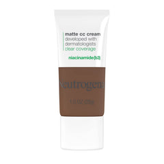 Neutrogena Clear Coverage Flawless Matte CC Cream, Full-Coverage Color Correcting Cream Face Makeup with Niacinamide (b3), Hypoallergenic, Oil Free & Fragrance Free, Truffle, 1 oz