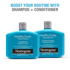 Neutrogena Healthy Scalp Hydro Boost Shampoo & Conditioner Set with Hyaluronic Acid, Hydrating Shampoo & Conditioner Helps Add Moisture to Dry Scalp & Dry Hair, Non-Medicated, 2 x 12 fl. oz