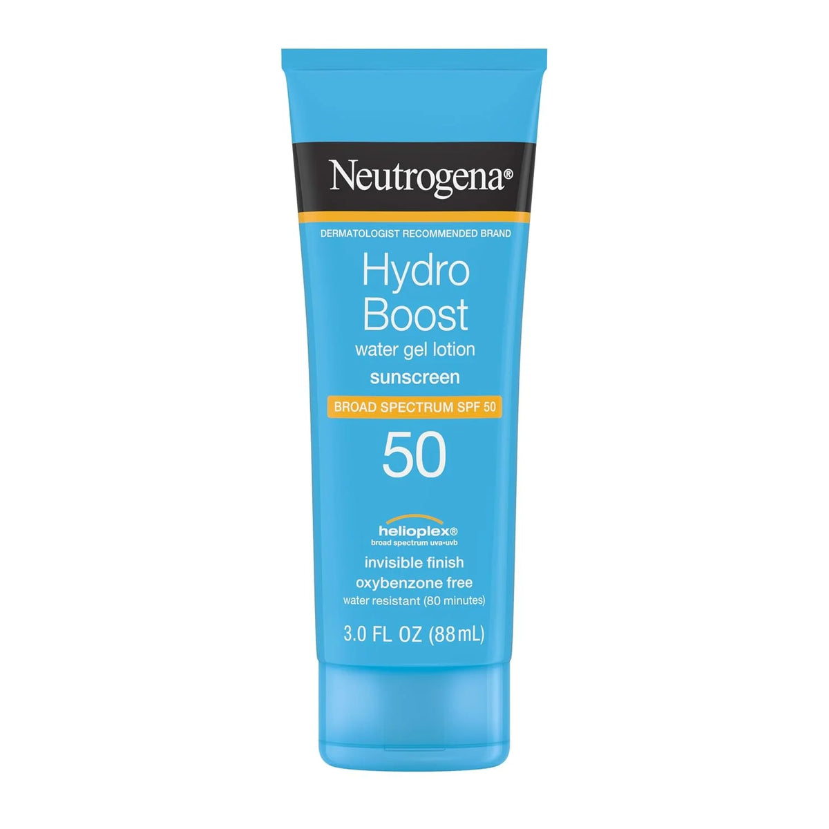Neutrogena Hydro Boost Water Gel Sunscreen SPF 50, Hydrating & Water‑Resistant Face & Body Sunscreen Lotion, Non‑Greasy, Broad Spectrum, Lightweight Moisturizer, 3 fl oz