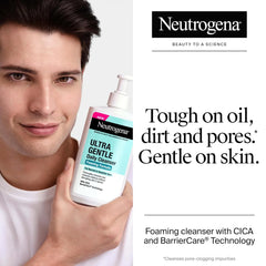 Neutrogena Ultra Gentle Foaming Facial Cleanser, Foaming Face Wash for Sensitive Skin, Gently Cleanses Away Dirt, Oil & Makeup Without Over Drying, Fragrance-Free, 5.8 fl. oz (Pack of 12)