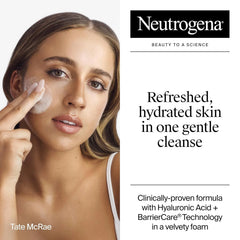 Neutrogena Hydro Boost Face Wash, Fragrance Free, Hydrating Facial Cleanser with Hyaluronic Acid, Daily Foaming Face Wash & Makeup Remover, Hypoallergenic Gel Cleanser, 16 fl. oz