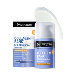 Neutrogena Collagen Bank SPF Moisturizer with SPF 30 Broad Spectrum Anti-Aging Face Collagen Cream Micro-Peptides No White Cast + Travel Size Hydro Boost Hydrating Gel Cleanser, 2 fl oz / 0.5 fl oz