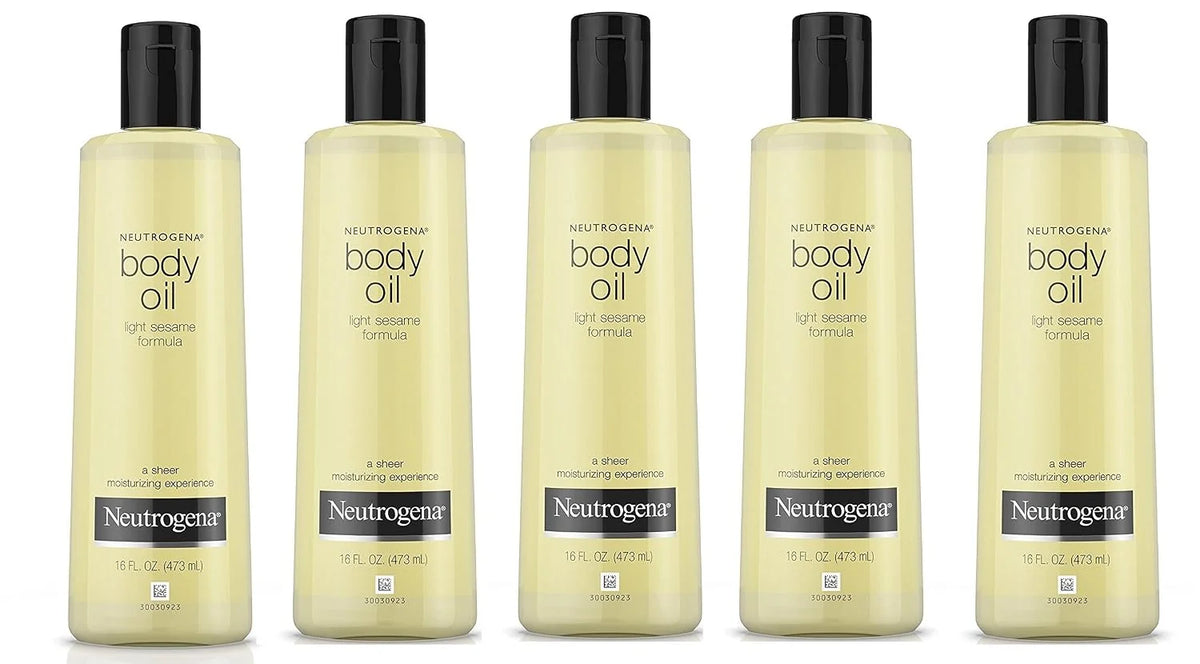 Neutrogena Body Oil Light Sesame Formula, Dry Skin Moisturizer & Hydrating Body Massage Oil,16 fl. oz