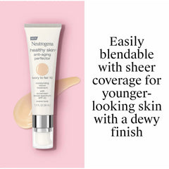 Neutrogena Healthy Skin Anti-Aging Perfector Tinted Facial Moisturizer and Retinol Treatment with Broad Spectrum SPF 20 Sunscreen with Titanium Dioxide, 10 Ivory to Fair, 1 fl. oz
