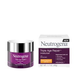 Neutrogena Triple Age Repair Face Moisturizer SPF 25 Anti-Aging Cream with Hexinol Technology Vitamin C Glycerin and Shea Butter to Help Reduce Wrinkles, 1.7 fl oz (Pack of 12)