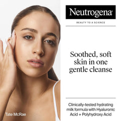 Neutrogena Hydro Boost Face Wash Soothing Milk Cleanser, Fragrance Free Hydrating Facial Cleanser With Hyaluronic Acid, Sensitive Skin Face Wash & Makeup Remover, 7.8 Fl Oz