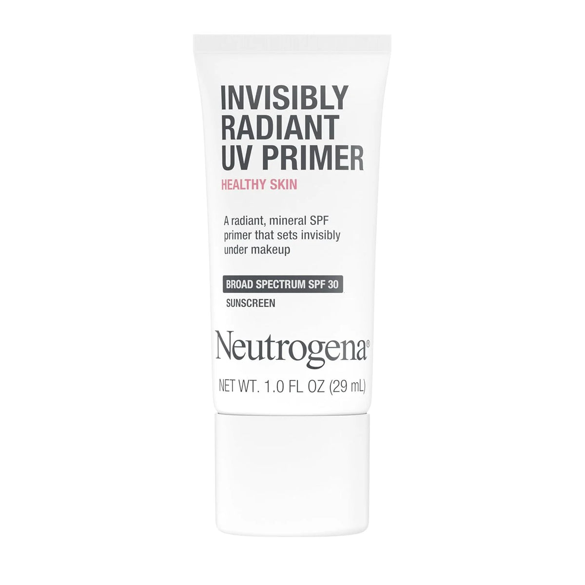 Neutrogena Healthy Skin Invisibly Radiant UV Face Primer with SPF 30, Mineral Sunscreen Makeup Primer, Broad Spectrum SPF 30, Suitable for All Skin Types, 1 fl. oz