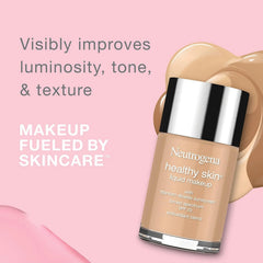 Neutrogena Healthy Skin Liquid Makeup Foundation, Broad Spectrum SPF 20 Sunscreen, Lightweight & Flawless Coverage Foundation with Antioxidant Vitamin E & Feverfew, Natural Beige, 1 fl. oz (Pack of 2)