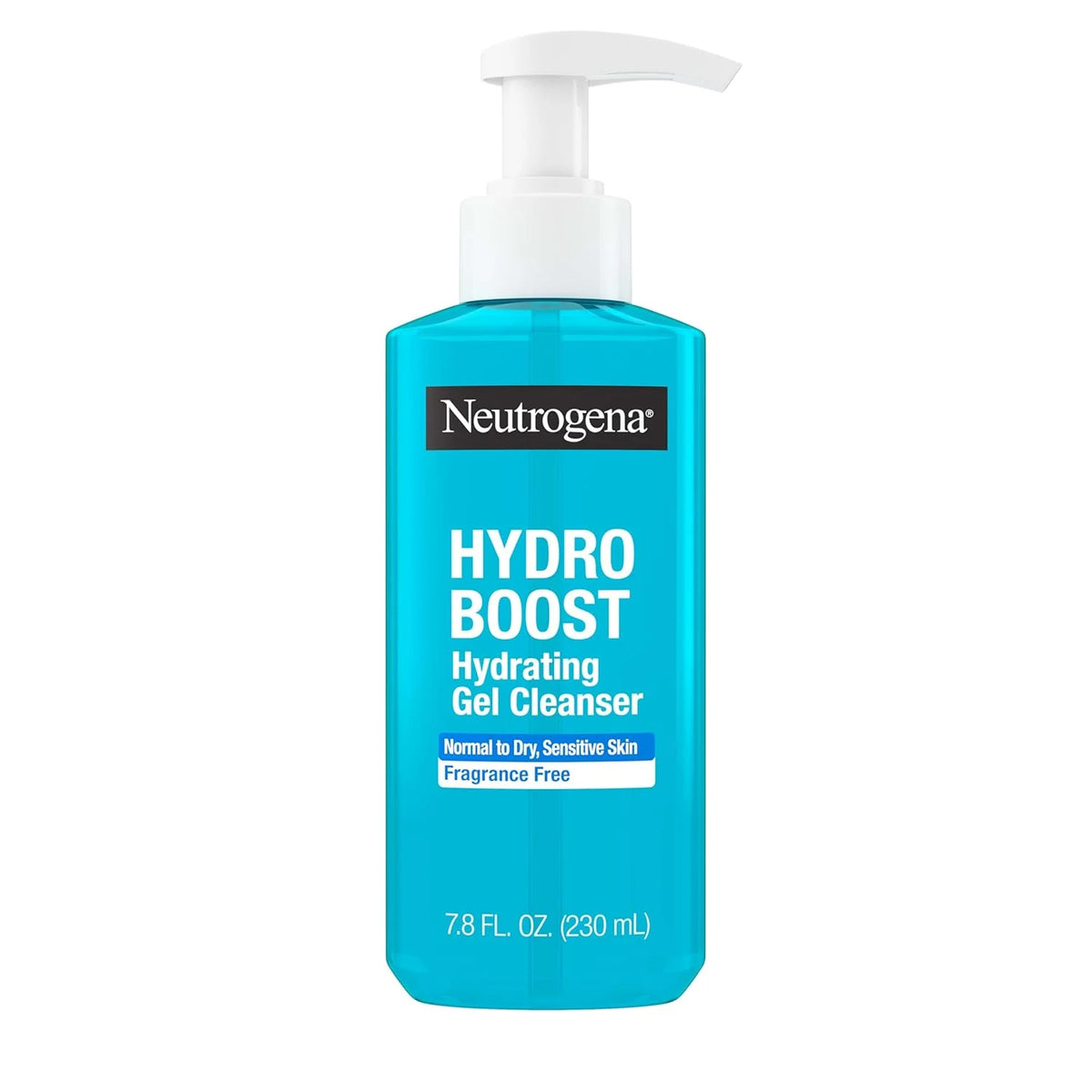 Neutrogena Hydro Boost Hydrating Gel Cleanser, Daily Face Wash for Sensitive Skin, Gentle Foaming Facial Cleanser, Noncomedogenic, Alcohol- and Fragrance-Free Hyaluronic Acid, 7.8 fl oz
