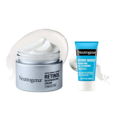 Neutrogena Rapid Wrinkle Repair Retinol Face Moisturizer, Fragrance Free, Anti-Aging Face Cream with Retinol & Hyaluronic Acid, 1.7 oz + Trial Size Hydro Boost Facial Cleanser, 0.5 fl. oz