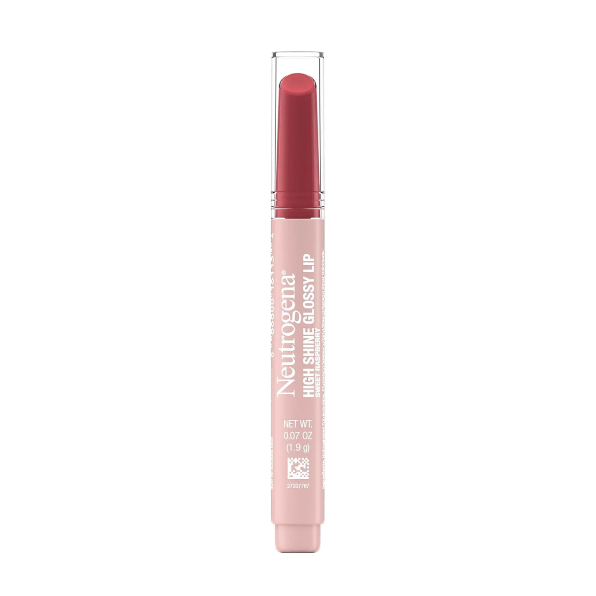 Neutrogena High Shine Glossy Lip, Nourishing Lip Gloss with Maracuja Oil, Antioxidant Vitamin E & Vitamins, Non-Retractable, Buildable Pigmented Color, Sweet Raspberry, 0.07