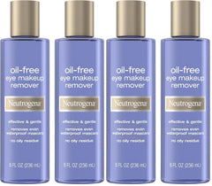 Neutrogena Oil-Free Eye Makeup Remover & Cleanser,Gentle & Non-Greasy Makeup Remover for Waterproof Mascara,8 fl. Oz,(Pack of 4)