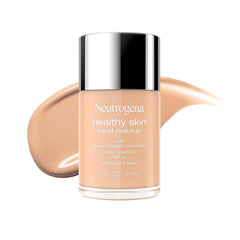 Neutrogena Healthy Skin Liquid Foundation Makeup with Broad Spectrum SPF 20 Sunscreen, Lightweight, Medium Coverage Makeup with Sunscreen and Pro-Vitamin B5, Nude 40, 1 fl. oz