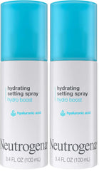 Neutrogena Hydro Boost Hydrating Makeup Setting Spray with Hyaluronic Acid,Setting Spray for Smooth,Dewy Skin,Fragrance Free,Non-Comedogenic & Hypoallergenic,3.4 fl. oz,(Pack of 2)