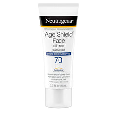 Neutrogena Age Shield Face Oil-Free Sunscreen Lotion with Broad Spectrum SPF 70, Non-Comedogenic Moisturizing Sunscreen to Help Prevent Signs of Aging, PABA-Free, 3 fl. oz (Pack of 3)