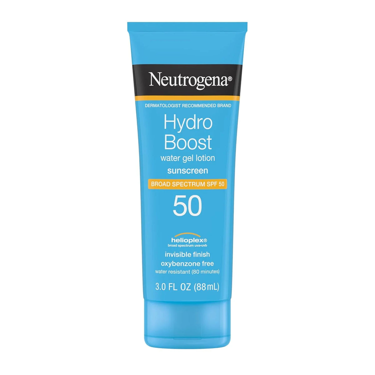 Neutrogena Hydro Boost Water Gel Sunscreen SPF 50, Oil‑Free Hydrating & Water‑Resistant Face & Body Sunscreen Lotion, Non‑Greasy, Broad Spectrum, Lightweight Moisturizer, 3 fl oz