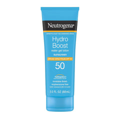 Neutrogena Hydro Boost Water Gel Sunscreen SPF 50, Oil‑Free Hydrating & Water‑Resistant Face & Body Sunscreen Lotion, Non‑Greasy, Broad Spectrum, Lightweight Moisturizer, 3 fl oz