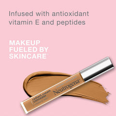 Neutrogena Healthy Skin Radiant Brightening Cream Concealer with Peptides & Vitamin E Antioxidant, Lightweight Perfecting Concealer Cream, Non-Comedogenic, Chai Deep 01 with warm undertones, 0.24 oz
