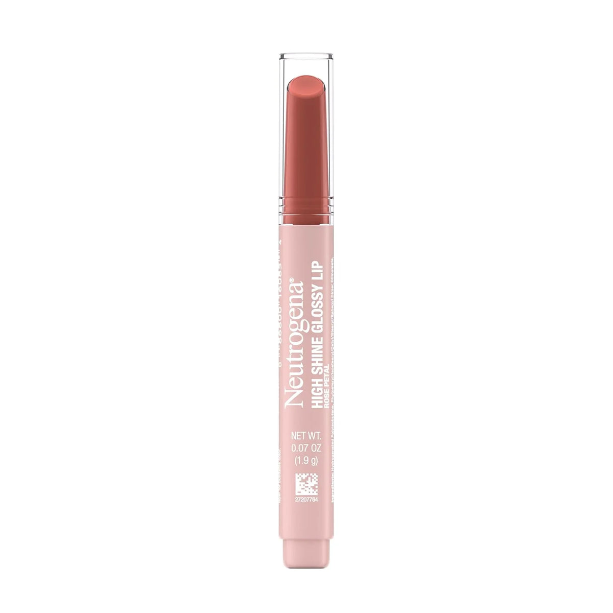 Neutrogena High Shine Glossy Lip, Nourishing Lip Gloss with Maracuja Oil, Antioxidant Vitamin E & Vitamins, Non-Retractable, Buildable Pigmented Color, Rose Petal, 0.07 oz