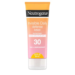Neutrogena Invisible Daily Defense Sunscreen Lotion, Broad Spectrum SPF 30, Oxybenzone-Free & Water-Resistant, Sun & Environmental Aggressor Protection, Antioxidant Complex, 3.0 fl. oz
